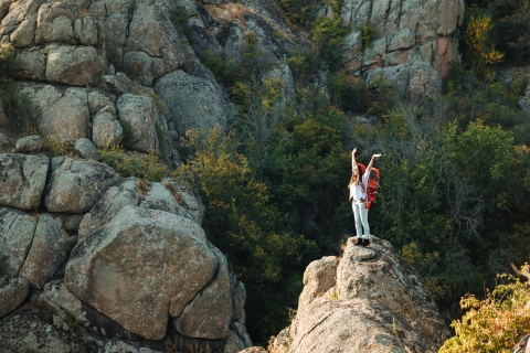 adventure-woman-near-the-canyon-hands-up-SBI-302793661